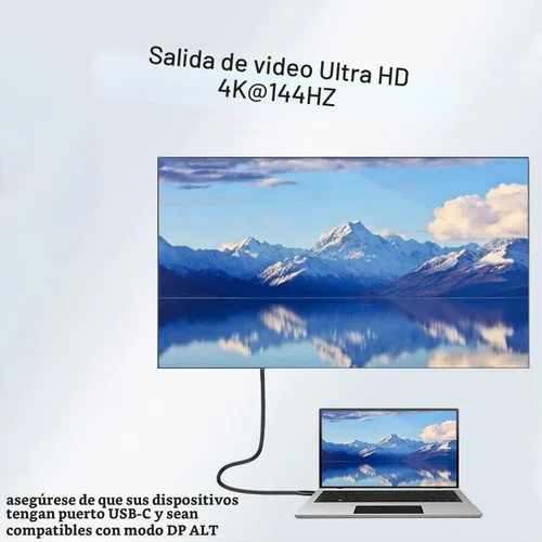 Vista 4 de Pocxwa - Cable de video USB-C a USB-C 3.2 Gen 2x2, cable de carga USBC de 240 W de 5 pies