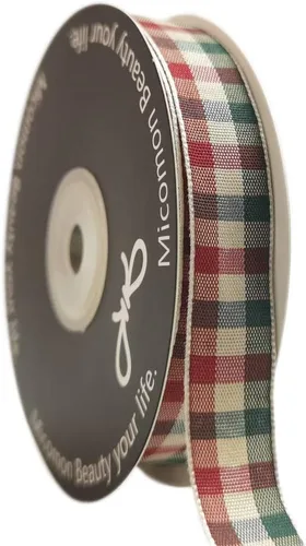 Vista 16 de Cinta a cuadros de guinga – 25 yardas, rojo y azul (3/8 pulgadas) para decoración de Navidad y embalaje de regalo