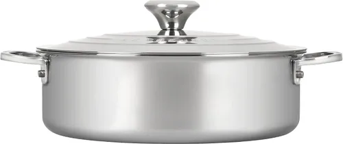 Vista 4 de Le Creuset Sartén Rondeau de acero inoxidable de tres capas, 4.5 cuartos de galón