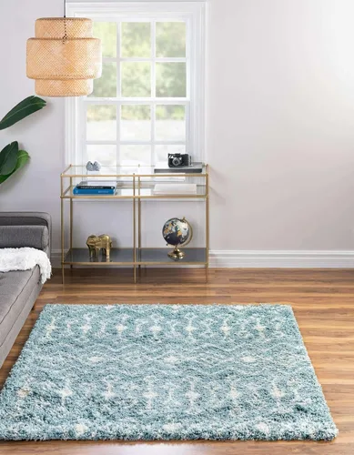 Vista 70 de Unique Loom Moroccan Trellis Shag Collection - Alfombra de área - Meknes (2 pies 2 pulgadas x 3 pies 1 pulgada, rectangular, marrón claro/marfil)