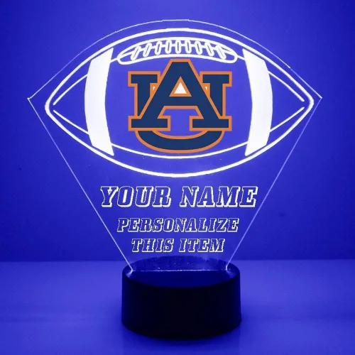 Vista 10 de Custom Auburn University (AU) Tigers Football Helmet LED Sign Night Light Lamp with Remote, Personalized Name, Text, Officially Licensed from the