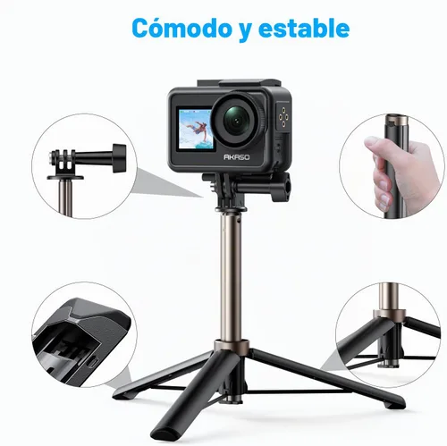 Vista 4 de AKASO Brave 4 Cámara de acción con palo selfie de 23.6 in