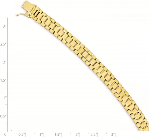 Vista 2 de Diamond2Deal Pulsera de oro amarillo sólido de 14 k para hombre, Oro