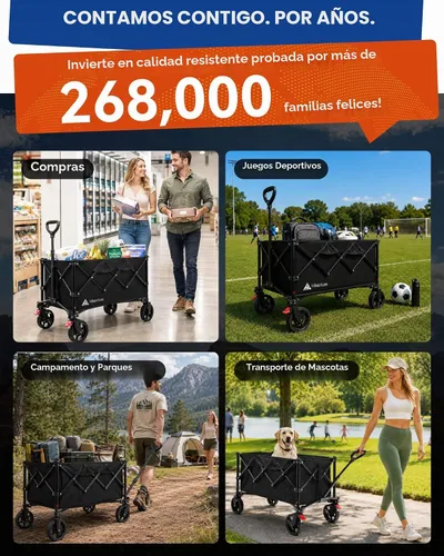 Vista 7 de Hikenture Carros de carros plegables 330LBS, carro plegable resistente