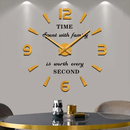 Vista 13 de VANGOLD Reloj de Pared de Gran Tamaño para Decoración de Sala de Estar, Relojes de Pared Decorativos a Pilas (Decoración Dorada del Hogar)
