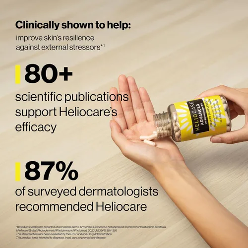 Vista 4 de Heliocare Suplemento Avanzado de Niacina B3: Extracto Fernblock PLE 240mg Por Porción - Apoya la Salud de las Células de la Piel con Vitamina B3