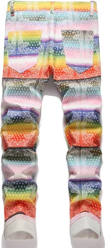 Vista 100 de Enrica Pantalones vaqueros estampados casuales para hombre