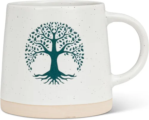 Vista 7 de Abbott Collection Taza de Base Ancha con Abejas - Gres, Amarillo/Marfil, 3.5 Pulgadas de Alto (14 Onzas)