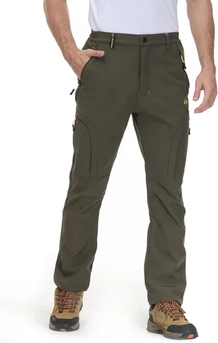 Vista 3 de MAGCOMSEN Men's Winter Pants 5 Zip Pockets Snow Ski Pants Fleece Lined Water Resistant Hiking Pants