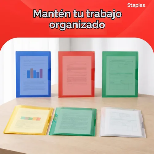 Vista 5 de Staples Poly Project Chaquetas, tamaño carta, parte delantera transparente