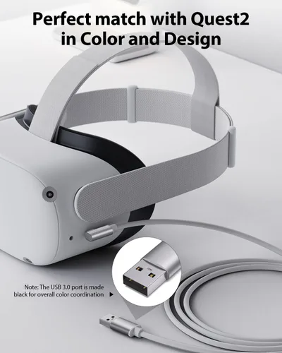 Vista 4 de Amavasion Cable de enlace de 20 pies compatible con accesorios Meta Quest ProOculus Quest 2 y PCSteam VR, transferencia de datos de PC de alta