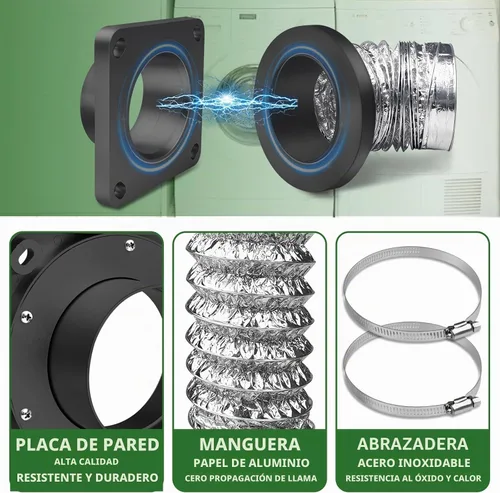 Vista 4 de Acoplamiento magnético de ventilación para secadora, kit de conector magnético de ventilación de secadora DV180, incluye una manguera de ventilación