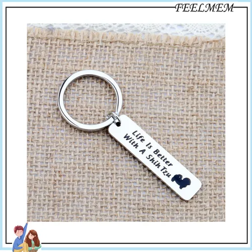Vista 7 de FEELMEM Llavero de perro Lover Gifts Life Is Better with A French Bulldog
