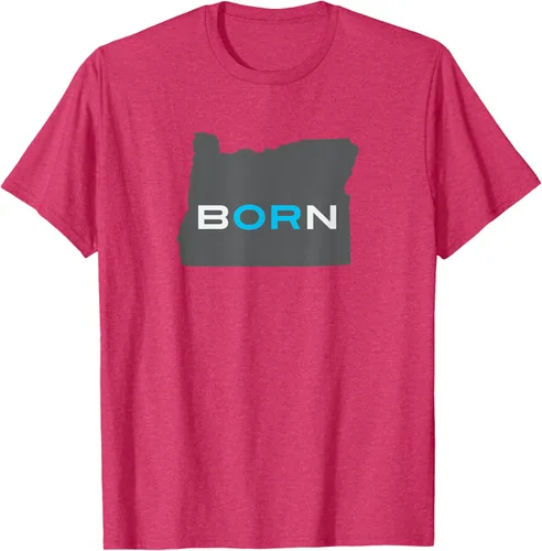 Vista 20 de Nacido en Oregon Camisa – Estado Mapa Born Idea de regalo, Negro