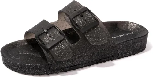 Vista 63 de FUNKYMONKEY - Sandalias bajas cómodas para mujer, hechas de etilvinilacetato, ajustables con hebilla doble