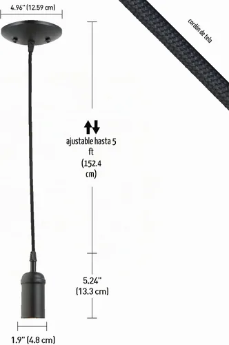 Vista 8 de Globe Electric 64906 Edison - Lámpara de techo, 64906, 60watts, 120 volts