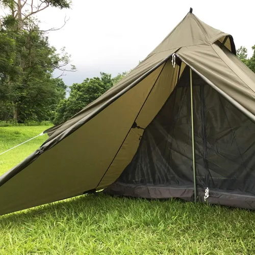 Vista 6 de BUNDOK Solo Teepee BDK-75 Single Pole Tent, Compact Storage, Storage Case Included