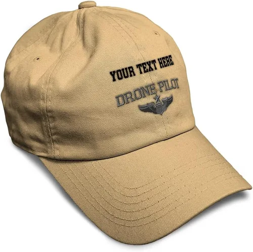 Vista 18 de Gorra de béisbol suave, dron, piloto, gris, bordado, insignias, ovnis, algodón, para papá veterano, sombreros para hombres y mujeres Aqua Design Only