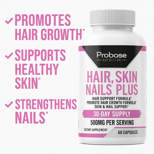 Vista 6 de Probase Nutrition Cabello, piel y uñas más 60 cápsulas de suministro para 30 días