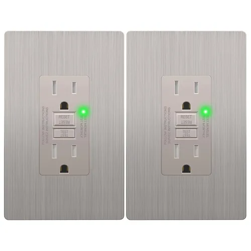 Vista 13 de LIDER GFCI Outlet 15Amp, autocomprobación resistente a manipulaciones Dorado
