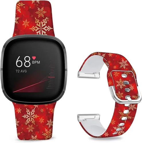 Vista 20 de Correas de reloj de dibujos animados con estampado floral compatibles con Fitbit Versa 4/Versa 3/Fitbit Sense 2/Sense Band de silicona suave