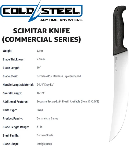 Vista 3 de Cold Steel Cuchillo de cimitarra serie comercial
