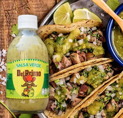 Vista 3 de Del Primo Salsa Salsa Botella de 10.5oz (paquete de 3) Elige el sabor a continuación (Salsa Verde - Salsa Verde)
