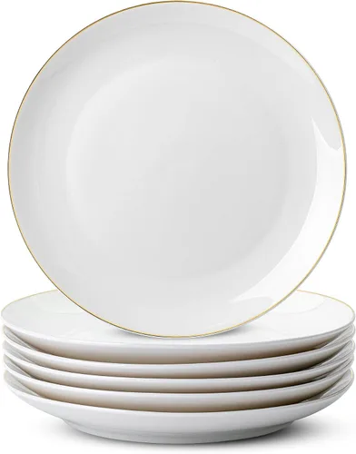 Vista 15 de BTaT- Platos de postre blancos, 8 pulgadas, juego de 12, platos pequeños para aperitivos, regalos de Navidad