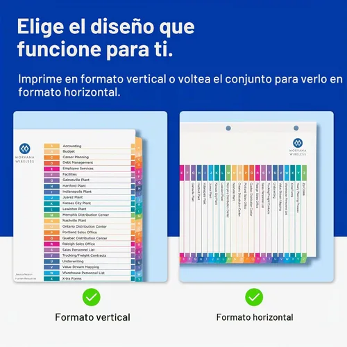 Vista 3 de Avery Índice, divisores de contenido, 26 pestalas (11125)
