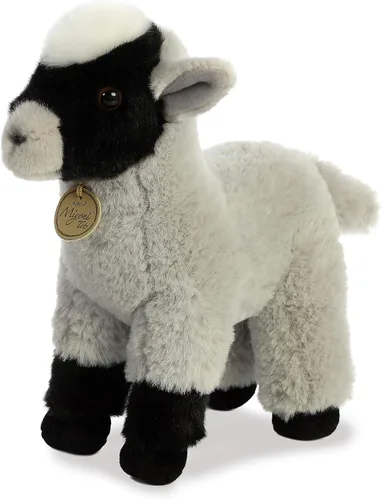 Vista 4 de Aurora® - Adorable cabrita de peluche Miyoni®, detalle realista, compañía entrañable, gris, 11 pulgadas
