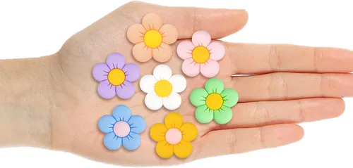 Vista 4 de Abalorios decorativos de flores, bonito regalo de margarita para niñas, niños, adolescentes, mujeres y adultos