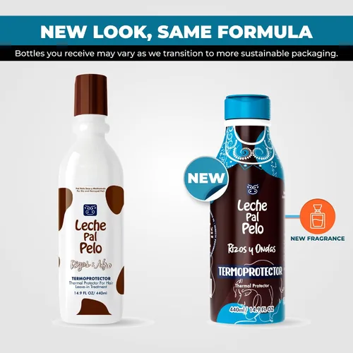 Vista 2 de Leche Pal Pelo Rizado y ondulado - Protector térmico - Protección térmica para cabello con aloe vera, leche de coco - Reduce el encrespamiento