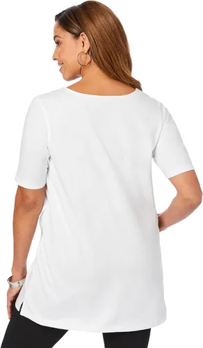 Vista 3 de Jessica London Túnica de cuello cuadrado de talla grande para mujer