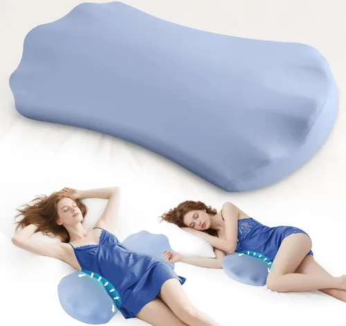 Vista 11 de Fledano Almohada de apoyo lumbar para dormir – Almohada de espuma viscoelástica para la parte baja de la espalda para la cama para aliviar el dolor