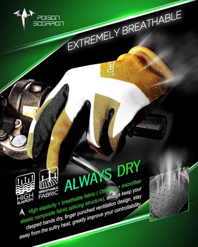 Vista 2 de POISON SCORPION Motocicleta Motocross Dirt Bike Guantes para hombres y mujeres