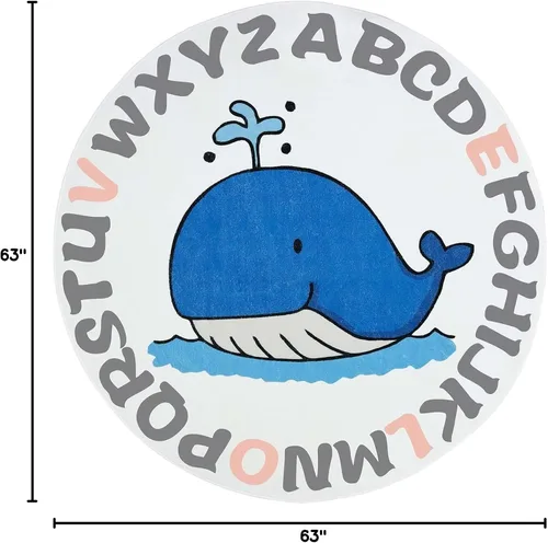 Vista 2 de Helthep ABC - Alfombra de guardería ABC, ultra suave, para dormitorio de niños, sala de juegos, antideslizante, no se desprende, alfombra lavable
