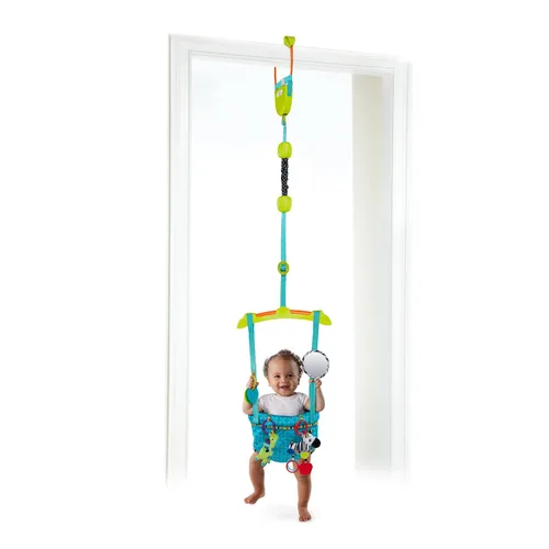 Vista 4 de Mecedora de puerta para bebé Bright Starts Bounce 'n Spring, de lujo, color azul