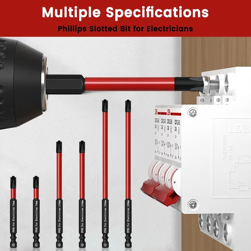 Vista 2 de Phillips - Brocas ranuradas para electricistas, LATTOOK - Juego de 6 brocas para electricistas, destornillador, brocas combinadas para interruptores