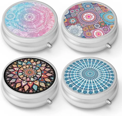 Vista 21 de Pastillero pequeño con 3 compartimentos, portátil para bolsillo o bolso, organizador de pastillas, soporte para guardar vitaminas, medicamentos