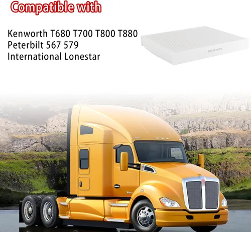 Vista 2 de GETOPAUTO Filtro de aire de cabina PA30093 compatible con Kenworth T-680 T-880 Peterbilt 567 579 Reemplazar X1987001 PA30093 PA4405 CAF1815P