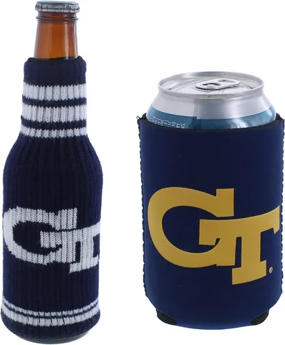 Vista 90 de College Team Color Logo Can & Bottle Holder Insulator Beverage Cooler Set