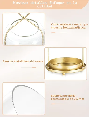 Vista 4 de NUPTIO Faroles de cristal decorativos para exteriores, portavelas