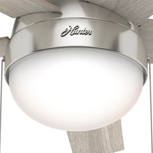 Vista 9 de Hunter Anslee, Ventilador de techo, para interiores, con luz LED, 46 Acabado cepillo níquel (Brushed Nickel Finish)