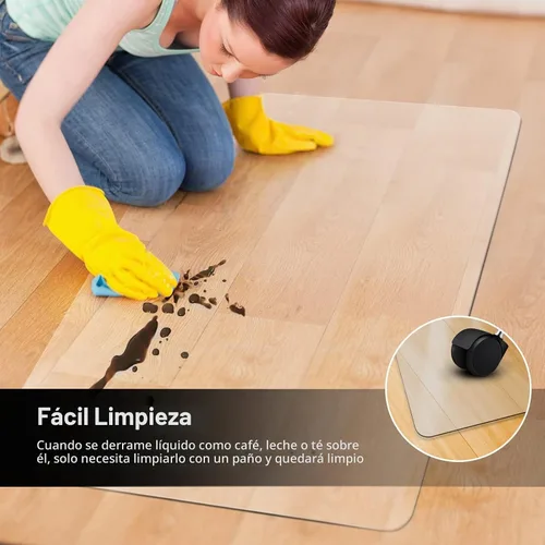 Vista 4 de Kuyal Tapete para silla de oficina para suelo de madera, rectangular de 30