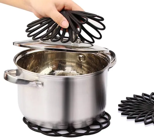 Vista 6 de ME.FAN Salvamanteles de silicona – Almohadillas calientes de cocina para ollas y platos – Salvamanteles aislados para tetera – Flexible, duradero