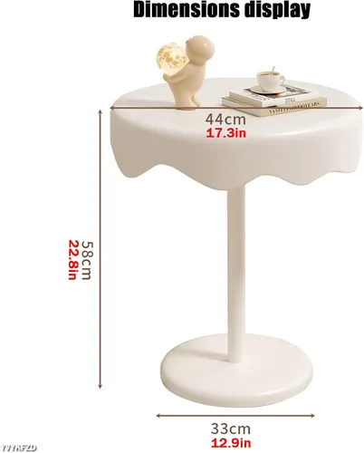 Vista 3 de YVYKFZD Round Side Table, Unique Couch End Table, Snack Sofa Table with Metal Legs, Minimalist Nightstand Accent Tables, for Living Room, Black