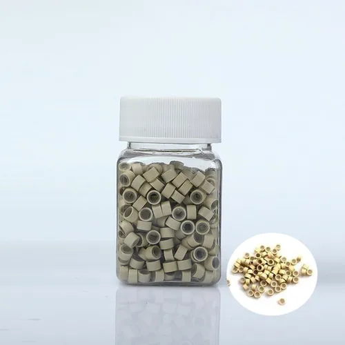 Vista 13 de 500 anillos de silicona con microeslabones de 0.197 in para extensiones de cabello, herramientas de microenlaces de aluminio para extensiones