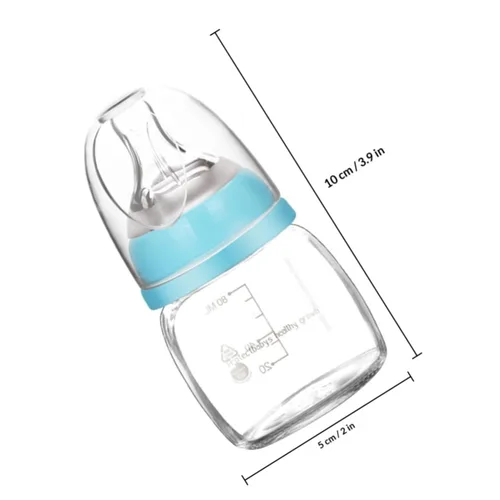 Vista 6 de Botella pequeña portátil de lactancia para recién nacidos, diseño antiflatulencia, alimentador ligero de jugo y leche