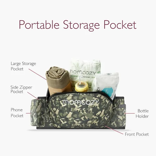 Vista 3 de Momcozy Portabebés con asiento de cadera, cintura ajustable con protector de vientre 3D original y tabla de masaje EVA, portabebés ergonómico