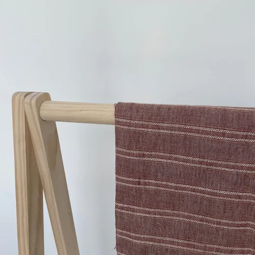 Vista 8 de Tela de rayas de lino lúrex marrón Material elegante para costura, manualidades y decoración del hogar